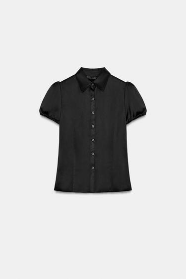 SATIN SHIRT - Black by Zara