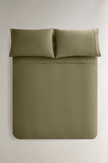 HOUSSE DE COUETTE COTON PERCALE (300 FILS) - Vert de Zara