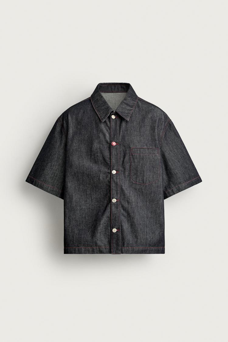 Sobrecamisa denim botones contraste