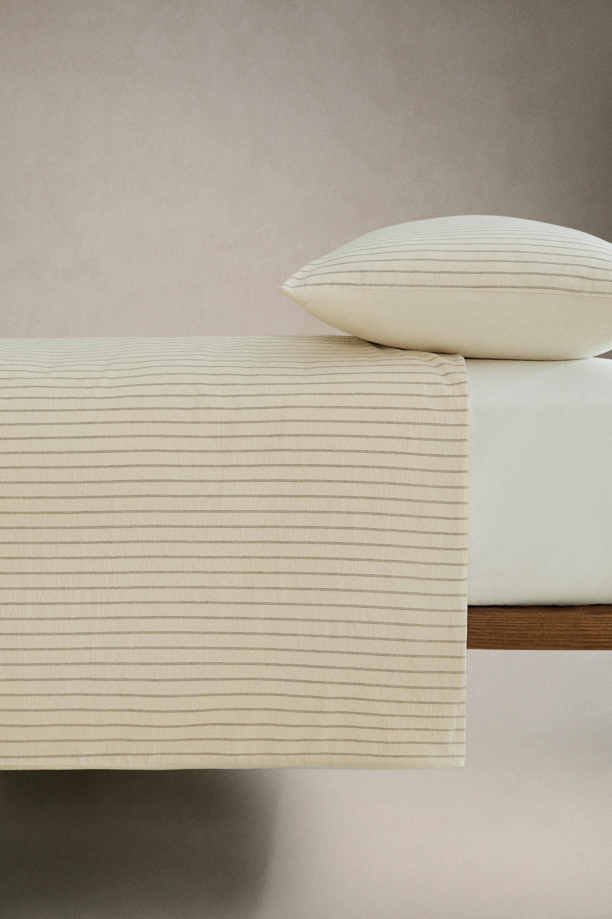CRINKLE STRIPED COTTON DUVET COVER