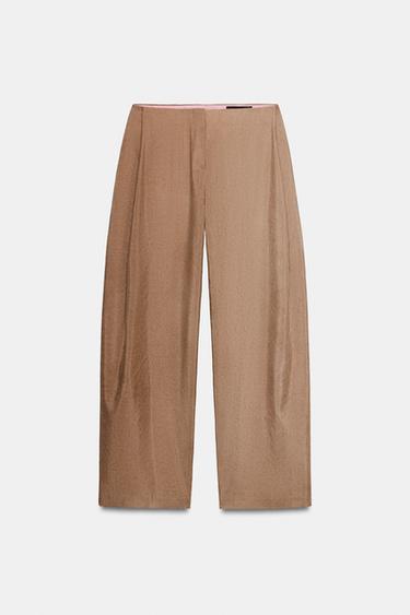 PANTALON BALLON MÉLANGE LIN ZW COLLECTION - Rose délavé de Zara - Image 2