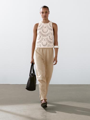Zara Crochet knit top - Ecru - Image 0