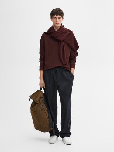 Zara Cotton blend polo sweater - Dark maroon - Image 0