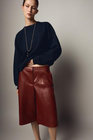 PLAIN KNIT SWEATSHIRT - Navy blue by Zara