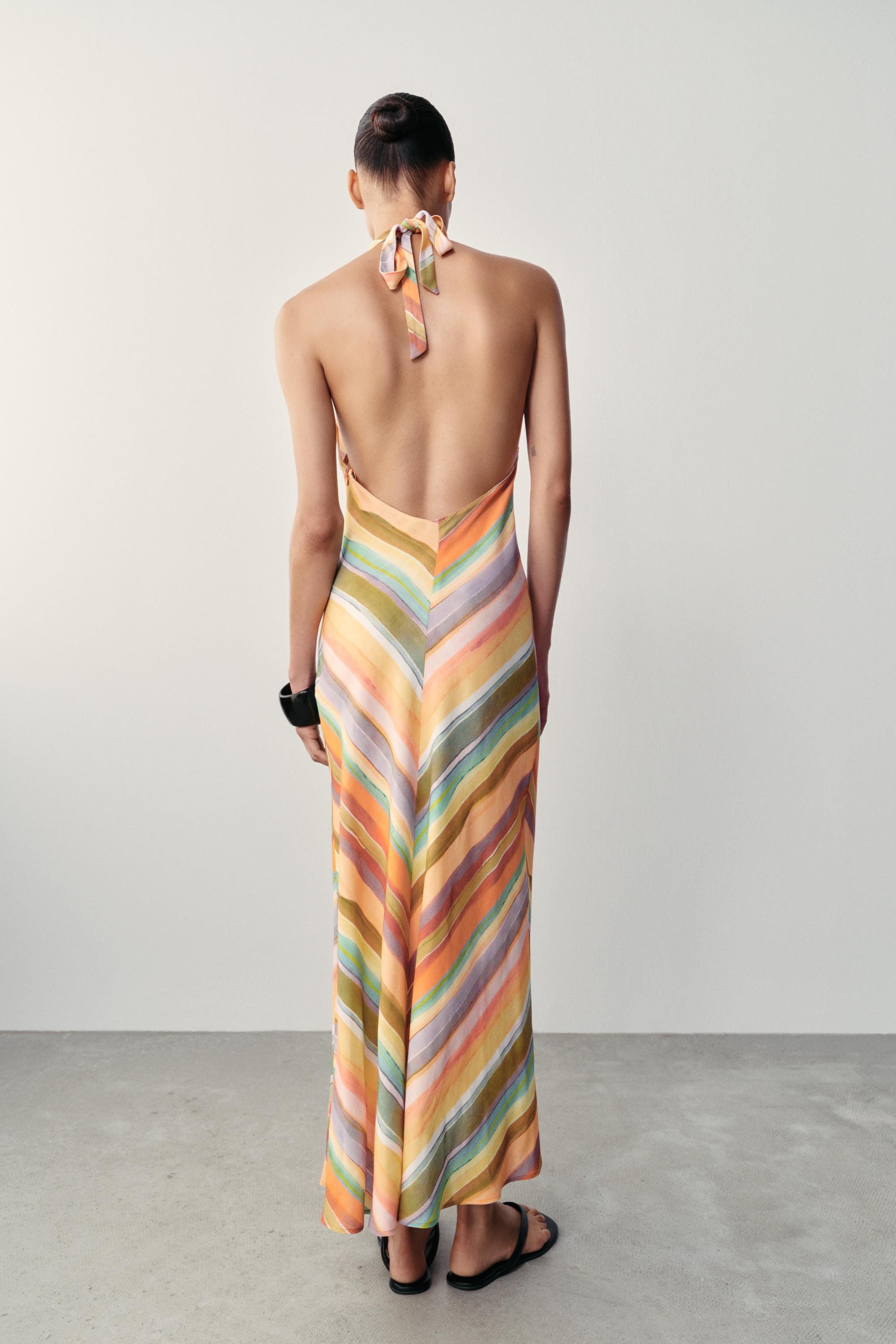 Женские платья Zara STRIPED LONG DRESS — фото 7