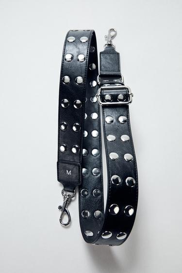CROSSBODY BAG STRAP WITH STUDS - Black by Zara