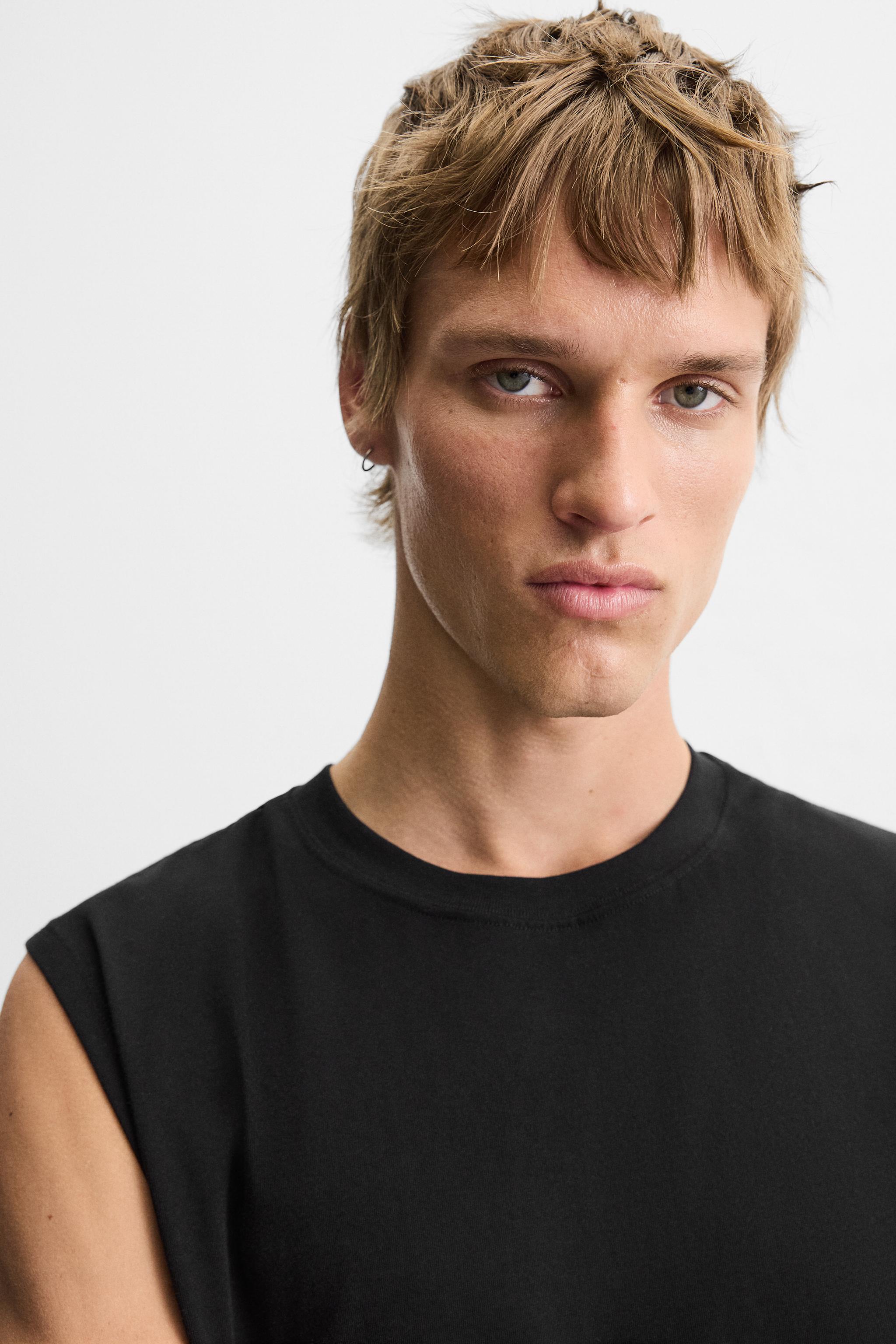 【ZARA】RELAXED FIT タンクトップ 0722/461/898 RELAXED FIT TANK TOP - Dark anthracite | ZARA United States