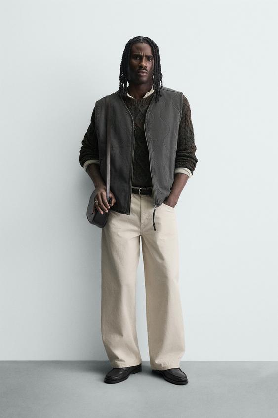 WASHED TOPSTITCHED VEST