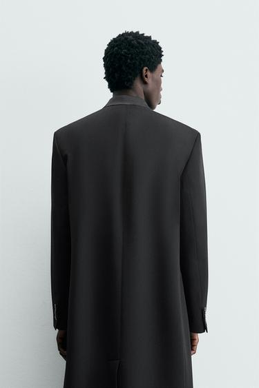 STRIPED JACQUARD FROCK COAT - Black by Zara - Image 2