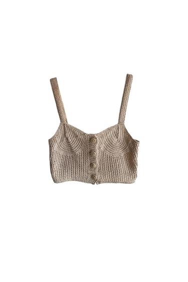 TOP CROCHET CON BOTONES