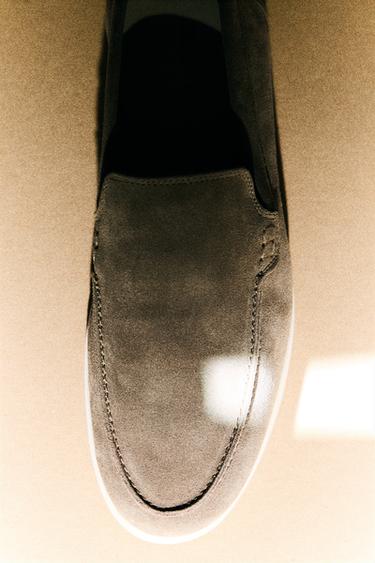 CASUAL LEATHER LOAFERS - Beige by Zara