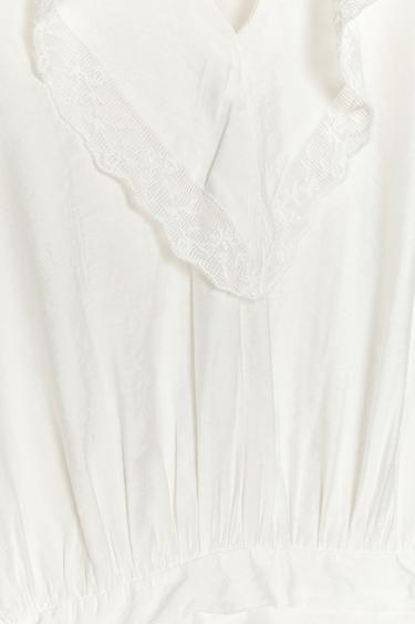 EMBROIDERED RUFFLE SHORT DRESS - White by Zara - Image 8
