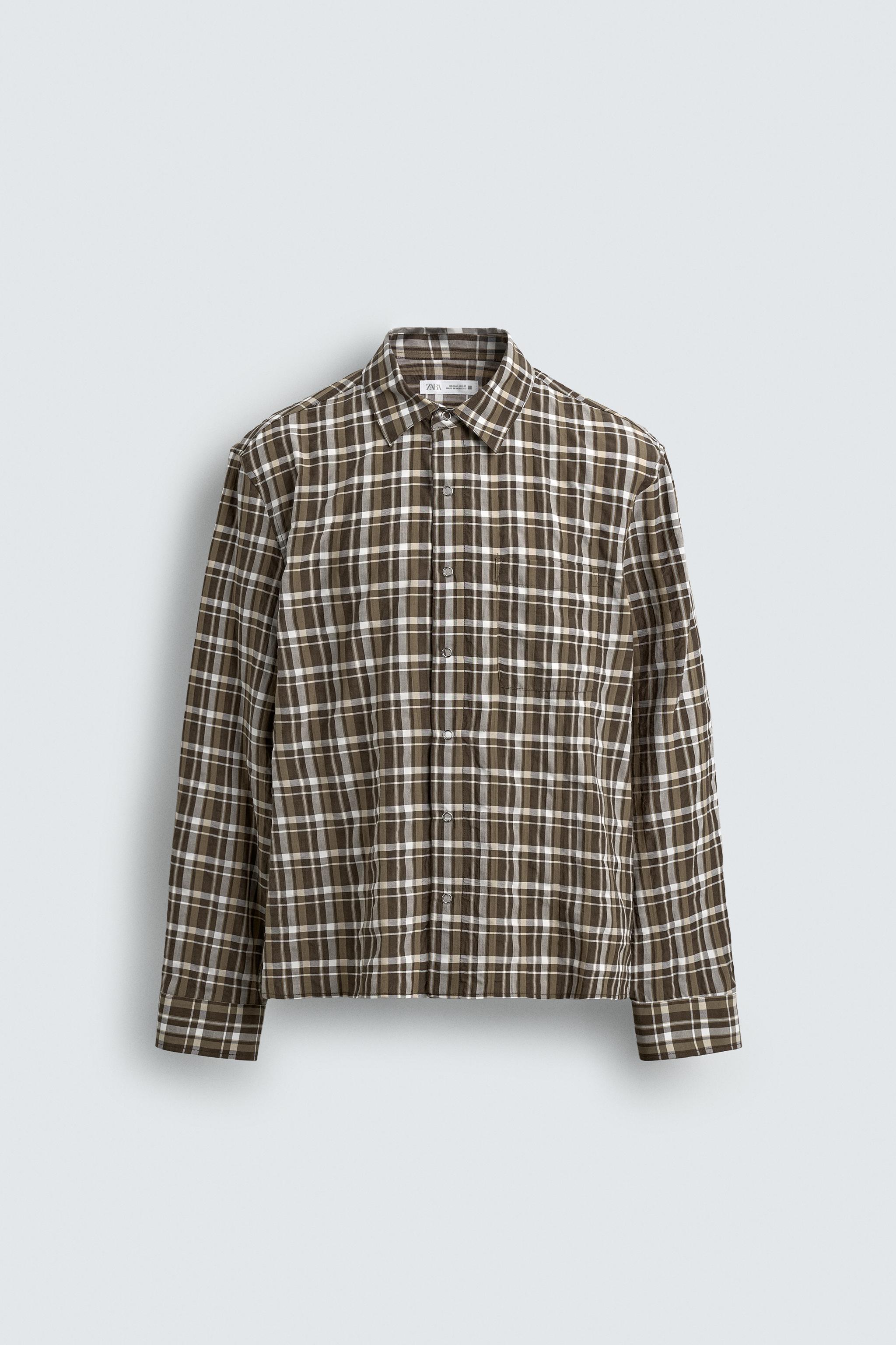 RELAXED FIT CHECK SHIRT - camel | ZARA South Africa