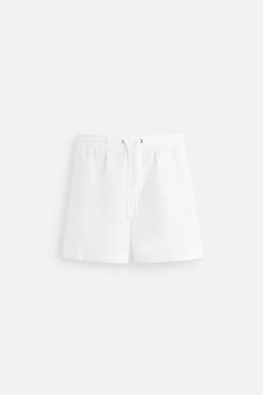 برمودا 100% من الكتان - أبيض by Zara