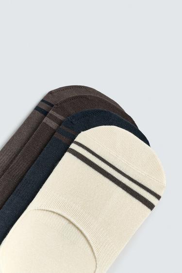 PACK OF 4 STRIPED NO-SHOW SOCKS - various by Zara - Image 1