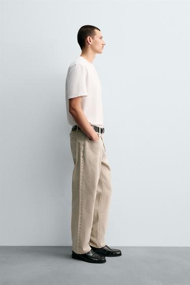 PRINTED STRAIGHT-LEG JEANS - Ecru by Zara - Image 3