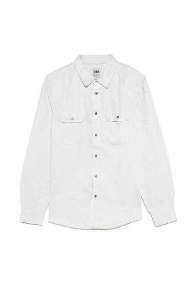 RIPPED DENIM OVERSHIRT