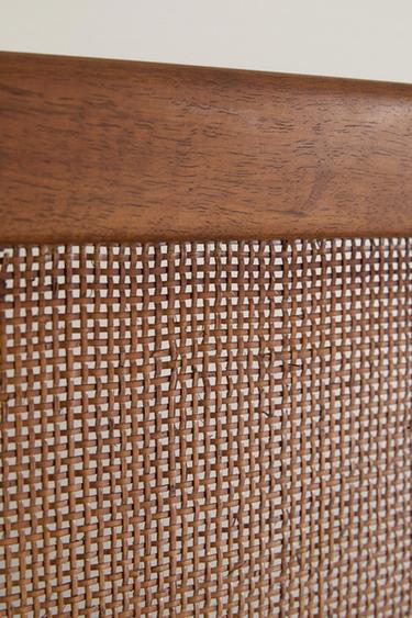 WOOD AND RATTAN HEADBOARD — Brown 2