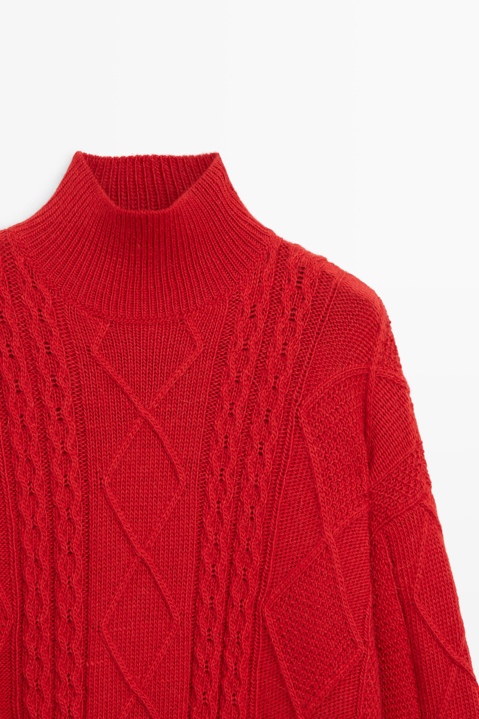 Wool blend cable-knit sweater