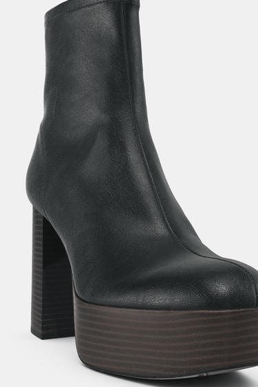 BOTTINES À TALONS ET PLATEFORMES - Noir de Zara - Image 6