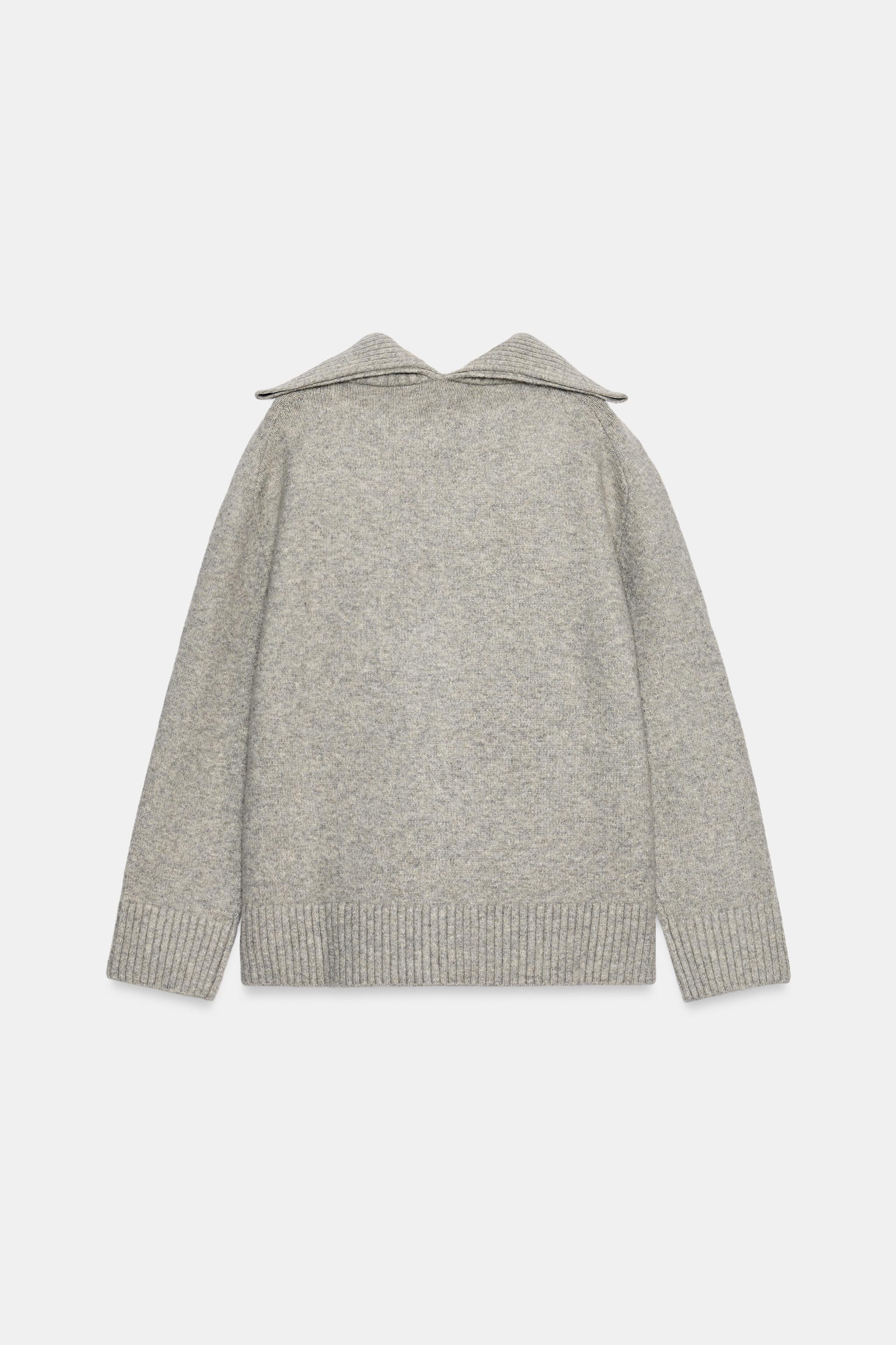 LAPEL COLLAR KNIT SWEATER