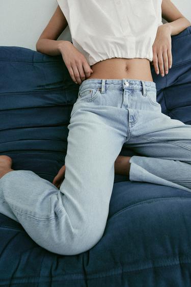 Z1975 SLIM HIGH-WAIST JEANS - Light blue by Zara