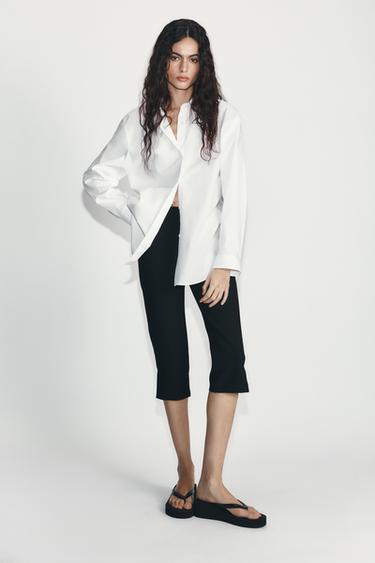 PANTALÓN CAPRI ABERTURAS - Negro de Zara