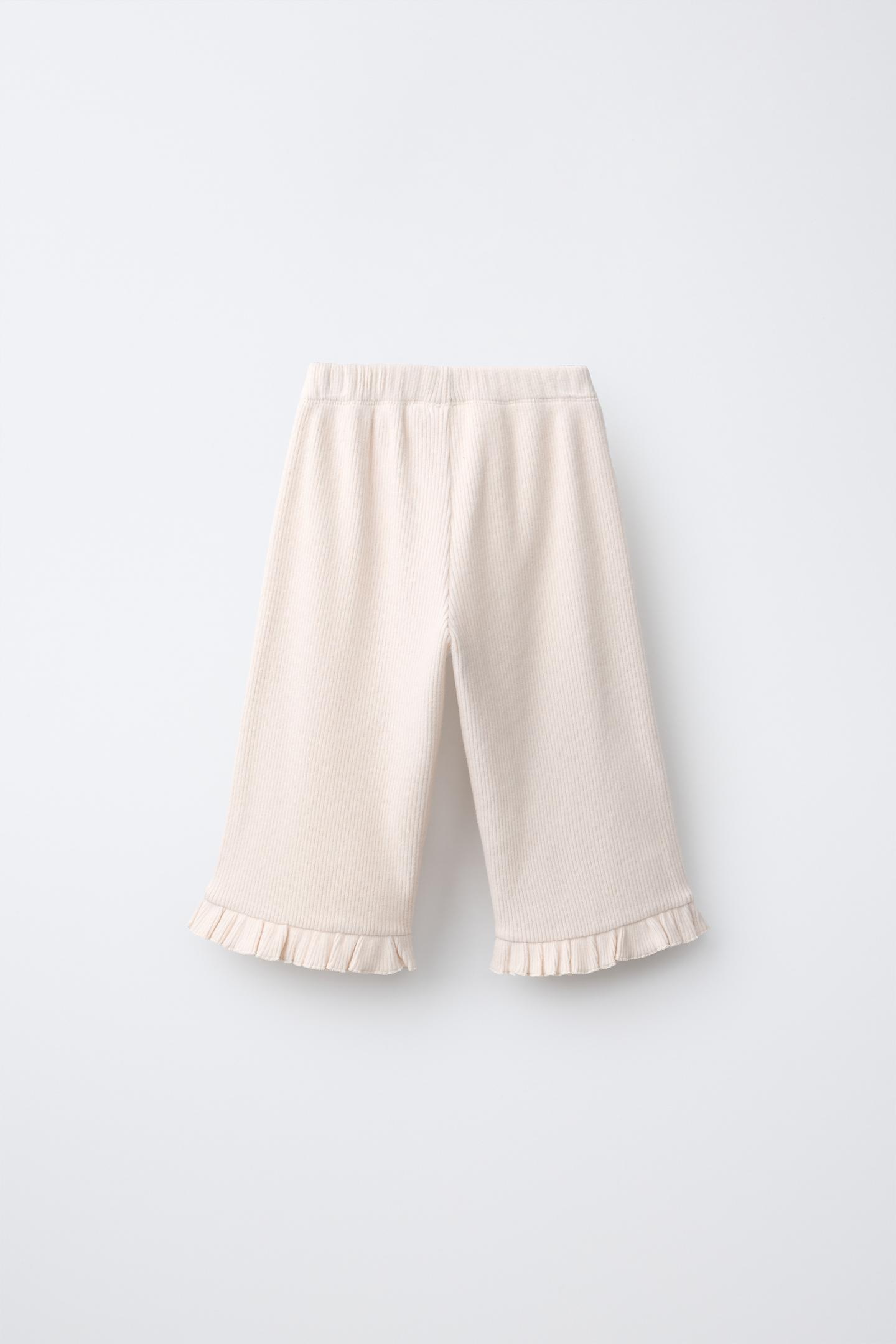 Детские брюки Zara Soft Touch Culotte, цвет: Экрю / Меланжевый — фото 2