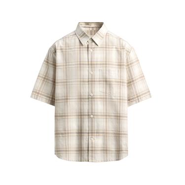 REGULAR FIT CHECK SHIRT - Sand by Zara