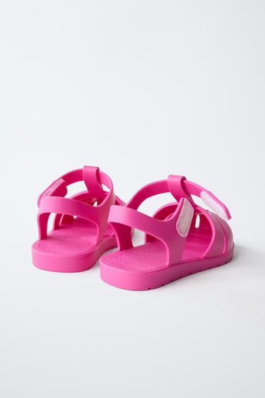 RUBBERISED CAGE SANDALS - Fuchsia by Zara - Image 4