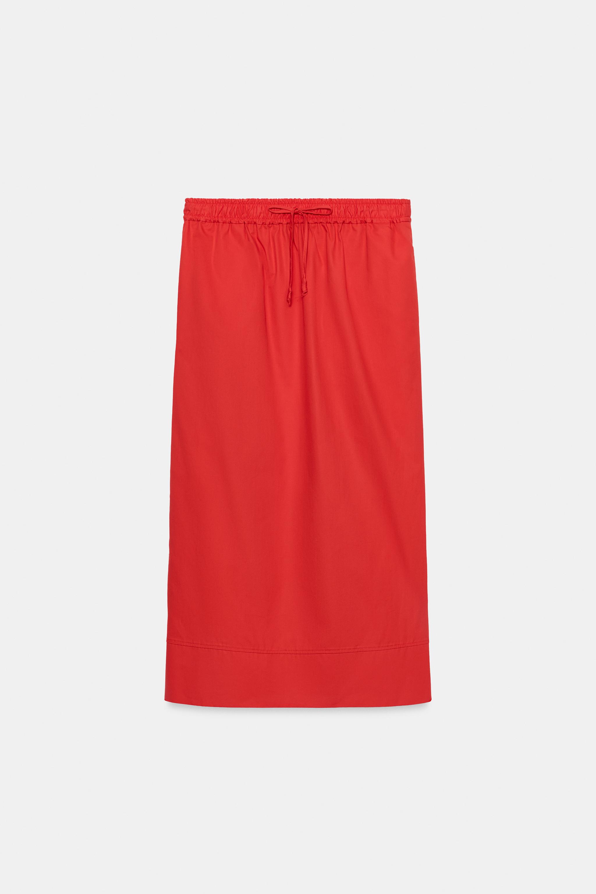 ZW COLLECTION POPLIN MIDI SKIRT