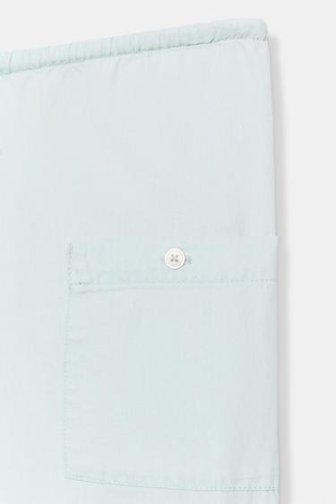 PANTALON FLUIDE À CORDONS - Bleu clair de Zara - Image 7