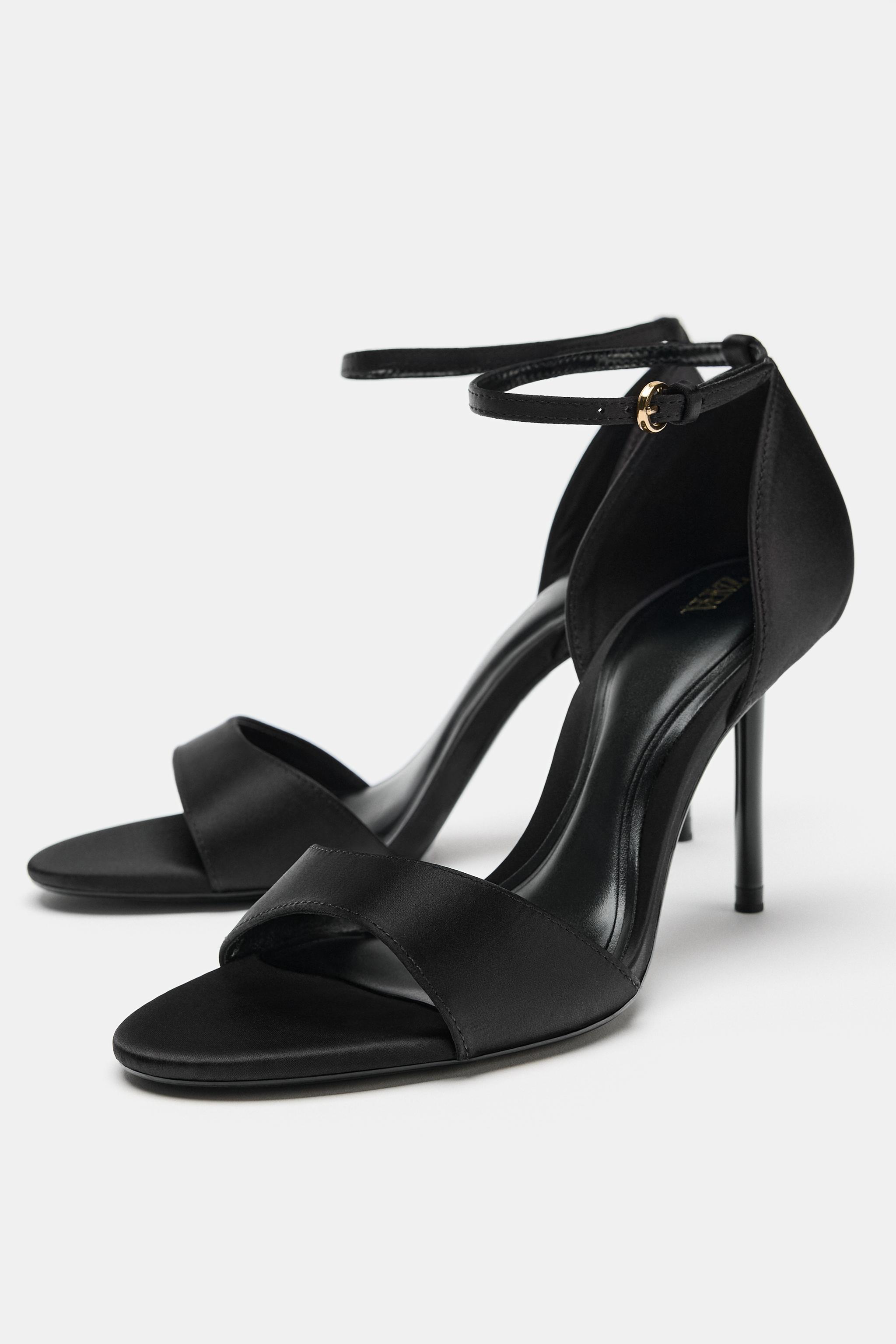SATIN HIGH HEEL SANDALS