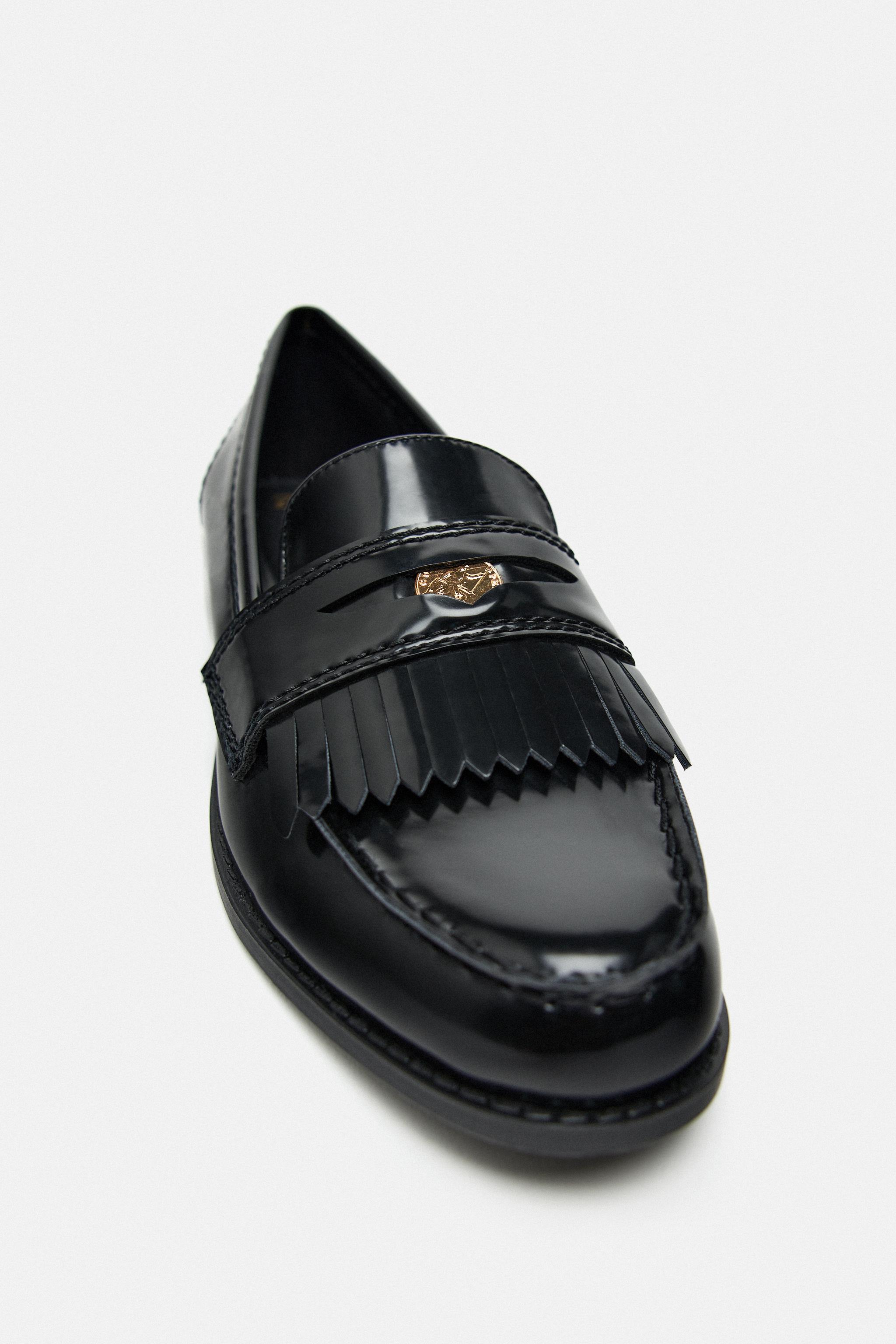 Black 2024 loafers zara