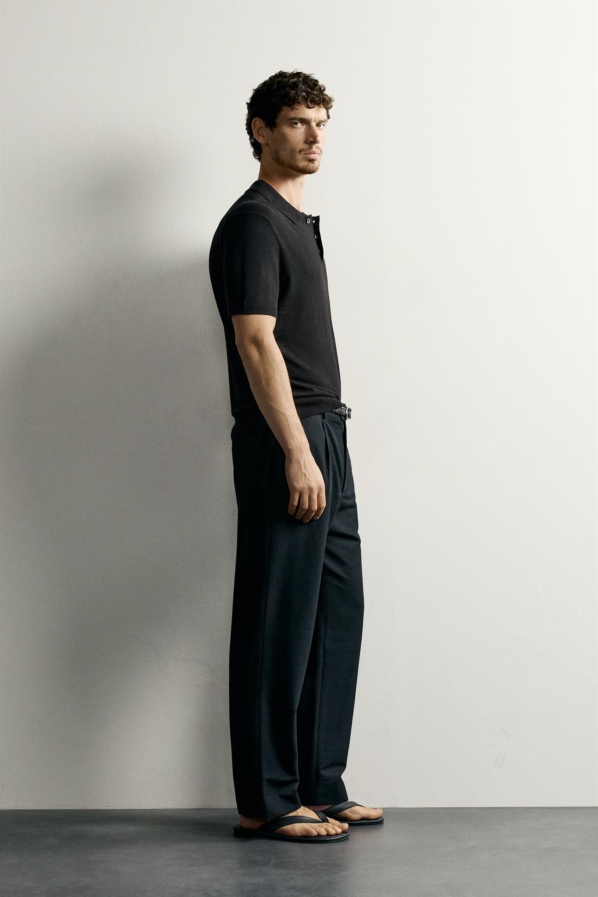 Мужские рубашки Zara REGULAR FIT KNIT POLO SHIRT — фото 4