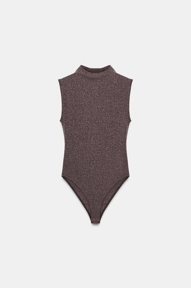 SOFT HIGH NECK BODYSUIT - brown vigore by Zara