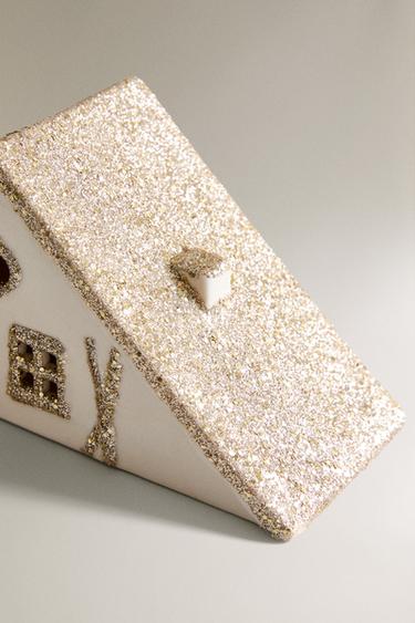 CERAMIC SKI CABIN CHRISTMAS DECORATION - White by Zara - Image 2