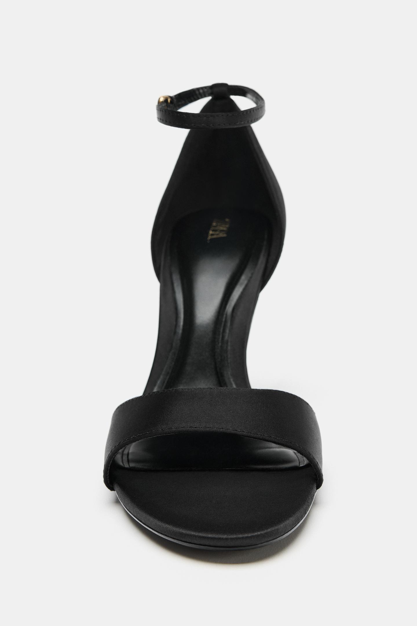 Женские сандалии Zara Satin High Heel, цвет: Чёрный — фото 5