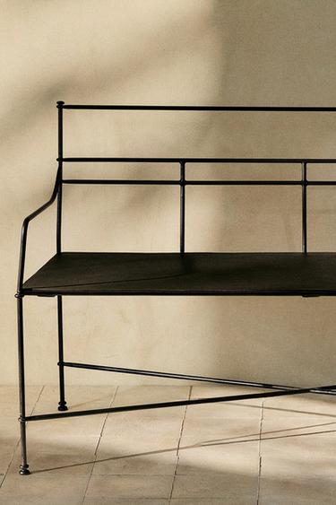 PANCA DOPPIA IN FERRO BATTUTO - Nero di Zara