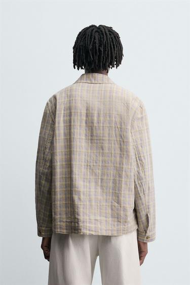 TEXTURED CHECK SHIRT - Sand by Zara - Image 2