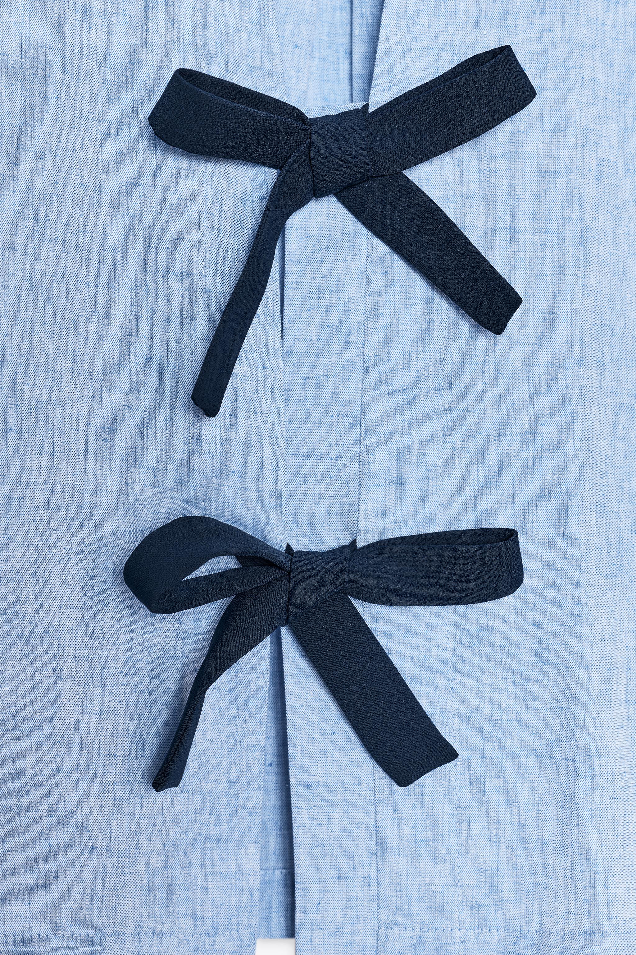 LINEN TIE BLOUSE