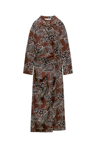 PRINTED WRAP DRESS
