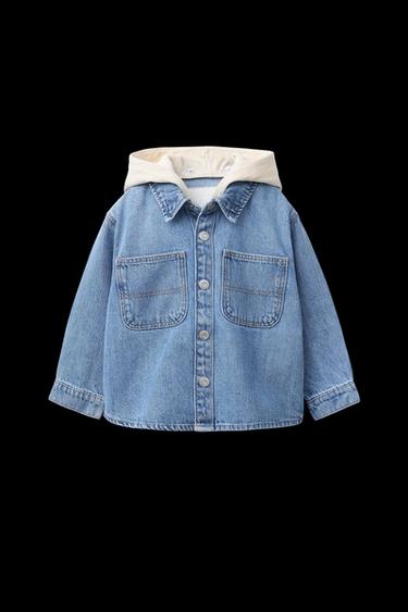 DENIM-OVERSHIRT MIT ABNEHMBARER KAPUZE - Mittelblau von Zara - Bild 0