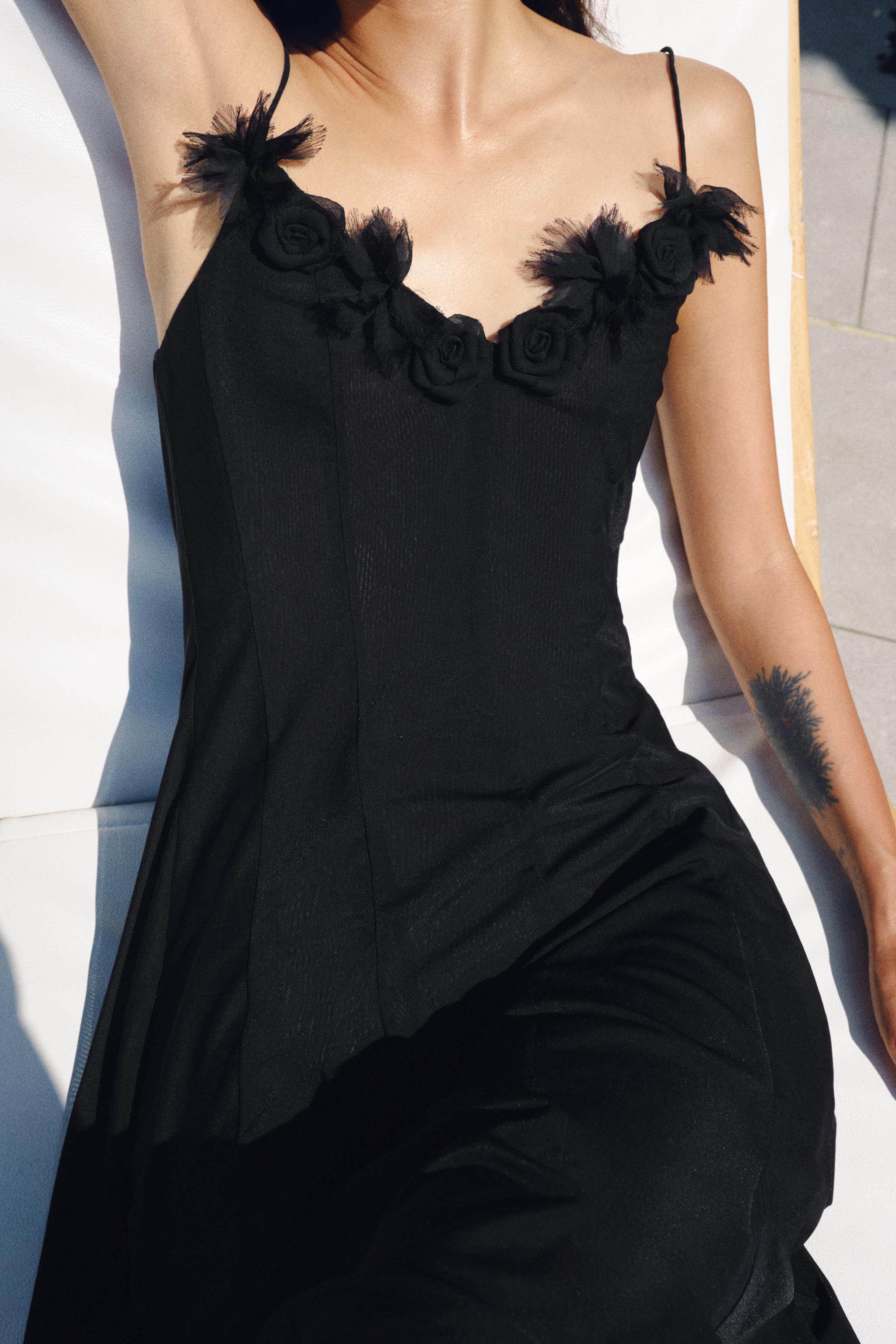 TULLE FLORAL MIDI DRESS