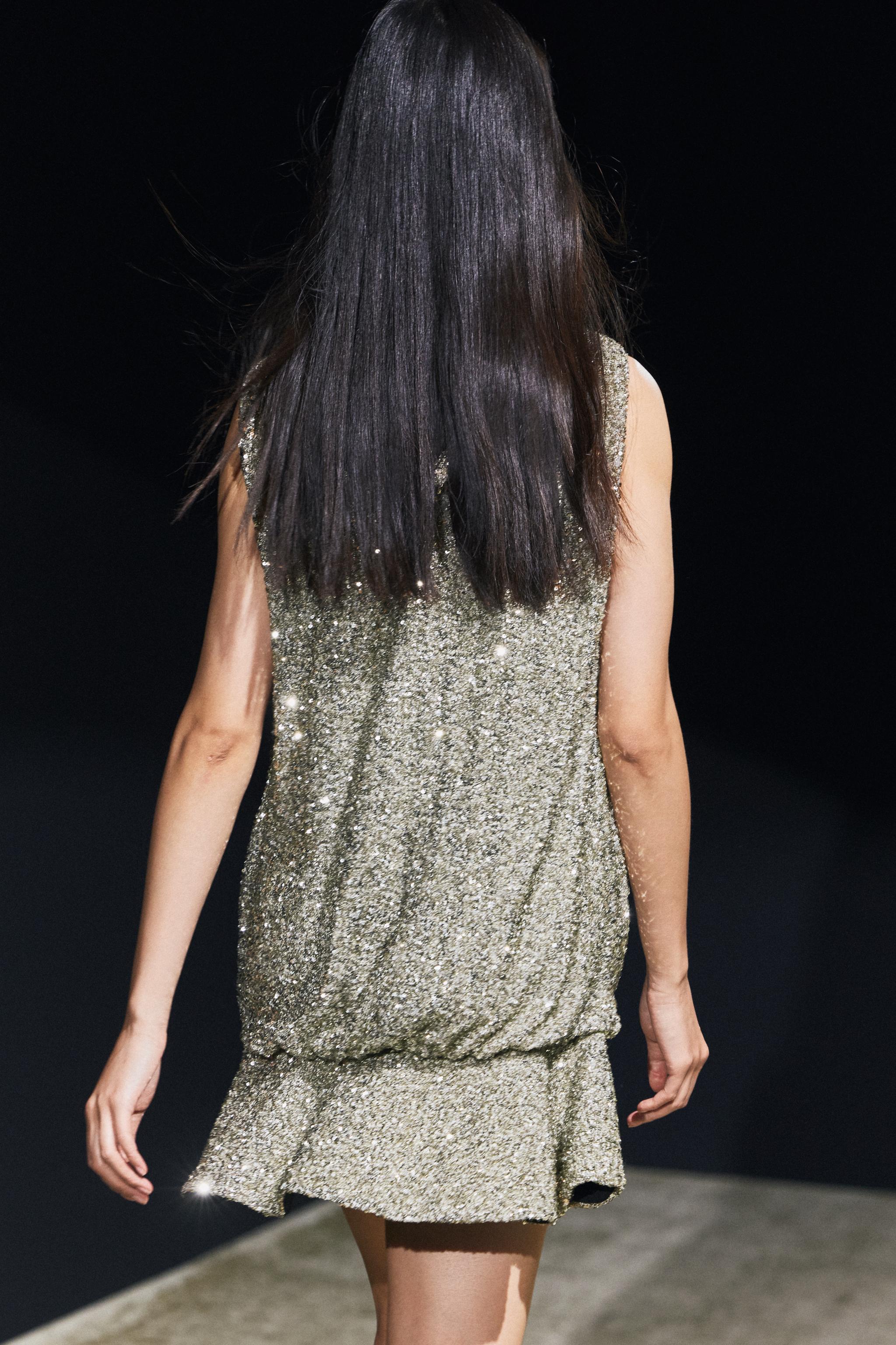SEQUIN DRESS WITH HEADBAND ZW COLLECTION - Silver | ZARA