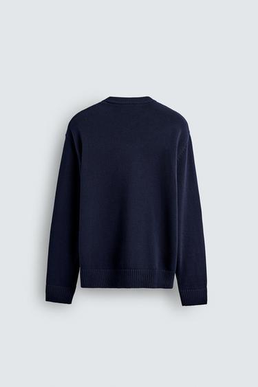 EMBROIDERED TEXT JUMPER - Navy blue by Zara - Image 7