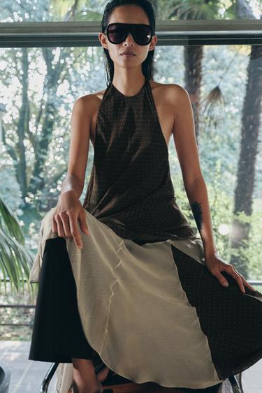 ZW COLLECTION ASYMMETRIC CONTRAST DRESS - Multicoloured by Zara - Image 4