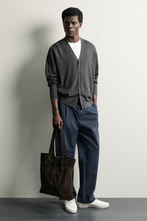 Мужская сумка Zara Leather Shopper, цвет: Коричневый