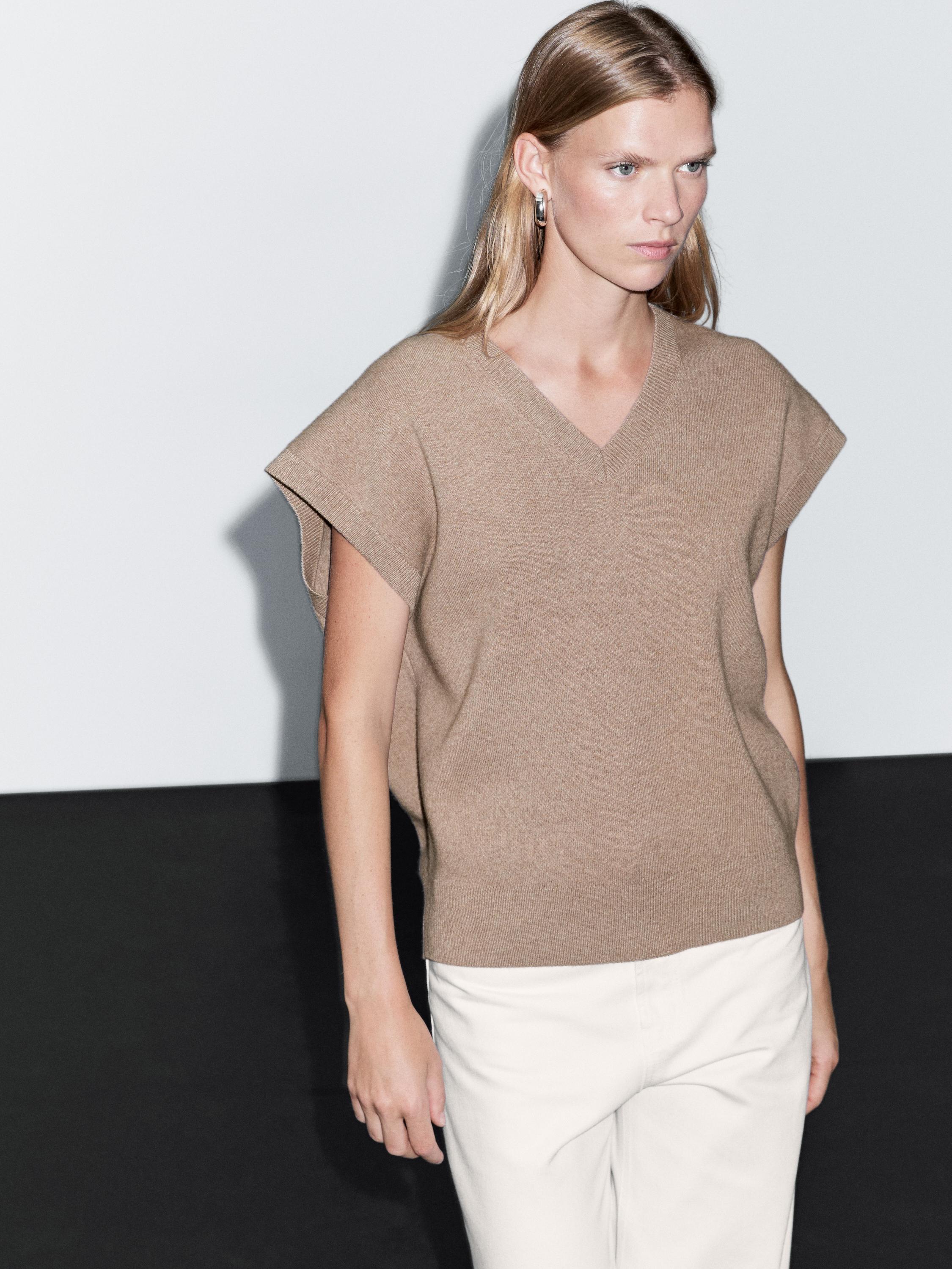 Wool blend knit vest