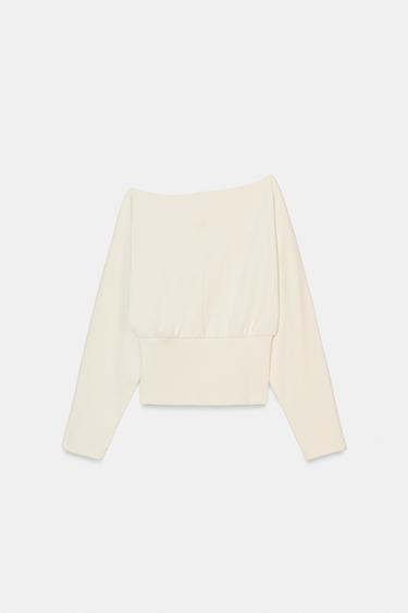 SWEAT ASYMÉTRIQUE COTON - Écru de Zara - Image 5